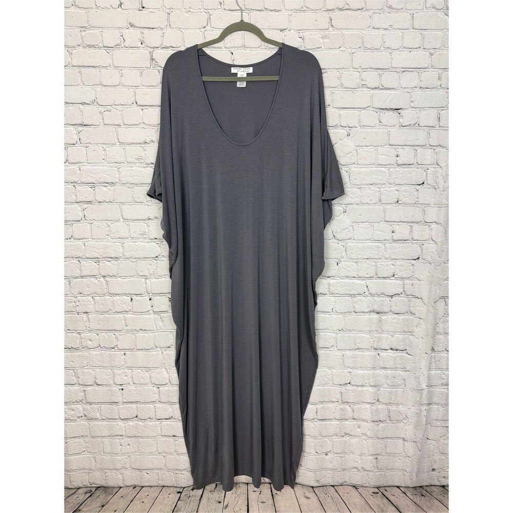 Barefoot Dreams Luxe Milk Jersey Caftan in Graphite Gray Women Plus One Size